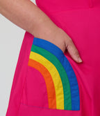 Unique Vintage Plus Size Hot Pink & Rainbow Pockets Sweetheart Swing Dress - Unique Vintage - Womens, DRESSES, SWING