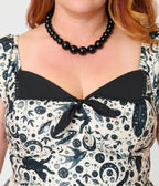 Unique Vintage Plus Size Ivory & Black Mystical Cat Print Swing Dress - Unique Vintage - Womens, DRESSES, SWING