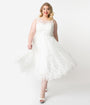 Unique Vintage Plus Size Ivory Lace & Tulle Riviera Bridal Dress