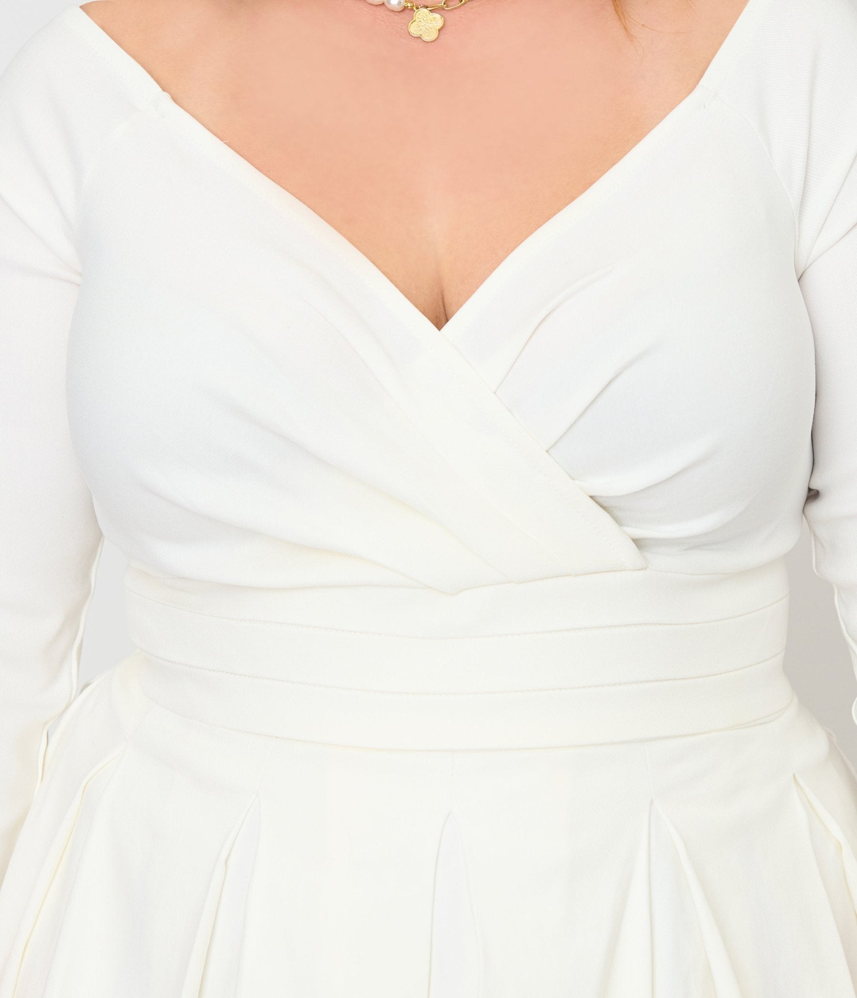 Unique Vintage Plus Size Ivory Marceline Swing Dress Unique Vintage Plus Size Ivory Marceline Swing Dress