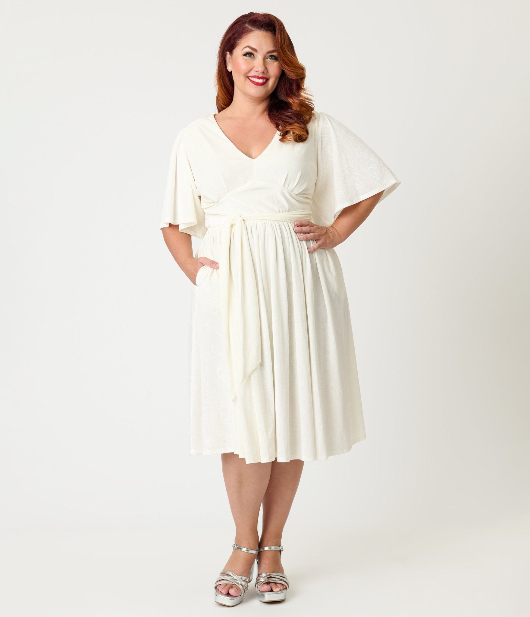 plus size ivory dresses with sleeves Chiffon Lace A-line Scoop Plus Size Wedding Dress, MW585