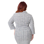 Unique Vintage Plus Size Lavender Plaid Boucle Peplum Jacket - Unique Vintage - Womens, TOPS, OUTERWEAR