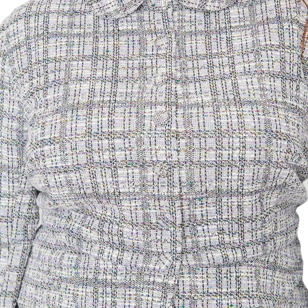Unique Vintage Plus Size Lavender Plaid Boucle Peplum Jacket - Unique Vintage - Womens, TOPS, OUTERWEAR