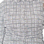 Unique Vintage Plus Size Lavender Plaid Boucle Peplum Jacket - Unique Vintage - Womens, TOPS, OUTERWEAR