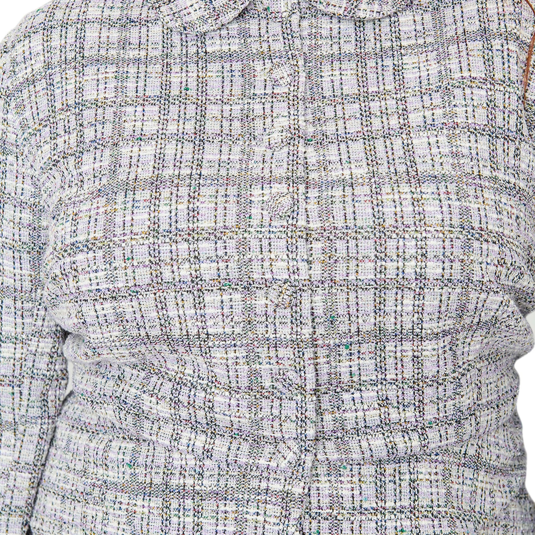 Unique Vintage Plus Size Lavender Plaid Boucle Peplum Jacket - Unique Vintage - Womens, TOPS, OUTERWEAR