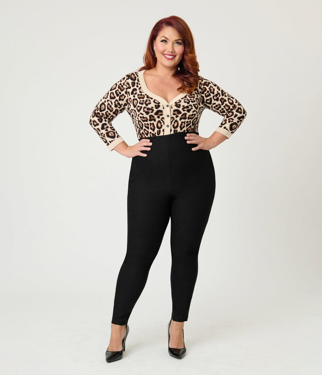 Unique Vintage Plus Size Leopard Print Cardigan - Unique Vintage - Womens, TOPS, SWEATERS