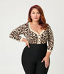 Unique Vintage Plus Size Leopard Print Cardigan