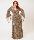 Unique Vintage Plus Size Leopard Velvet Peggy Maxi Dress - Unique Vintage - Womens, DRESSES, MAXI