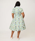Unique Vintage Plus Size Mint Sushi Print Shirt Dress - Unique Vintage - Womens, DRESSES, SWING