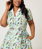 Unique Vintage Plus Size Mint Sushi Print Shirt Dress - Unique Vintage - Womens, DRESSES, SWING