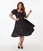 Unique Vintage Plus Size Mystical Icons Button Front Swing Dress - Unique Vintage - Womens, DRESSES, SWING