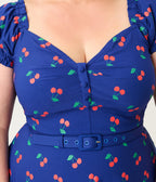 Unique Vintage Plus Size Navy & Cherries Ohara Swing Dress - Unique Vintage - Womens, DRESSES, SWING