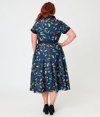 Unique Vintage Plus Size Navy Creatures Print Alexis Swing Dress - Unique Vintage - Womens, DRESSES, SWING