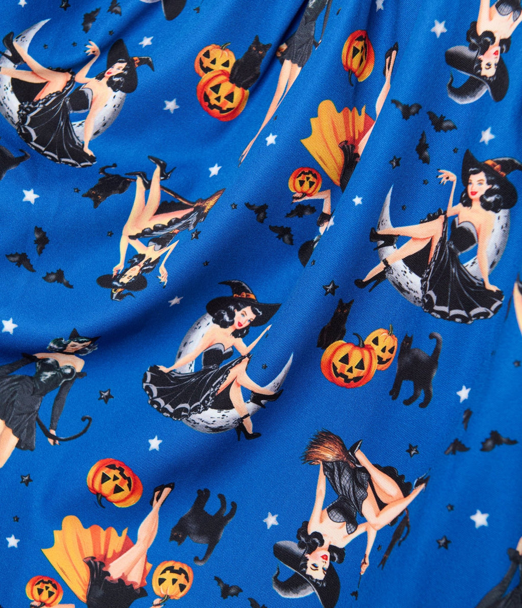 Unique Vintage Plus Size Navy Pinup Witch Rachel Swing Dress - Unique Vintage - Womens, DRESSES, SWING