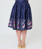 Unique Vintage Plus Size Navy Tarot Gellar Swing Skirt - Unique Vintage - Womens, BOTTOMS, SKIRTS