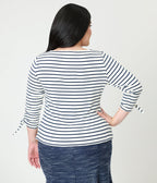 Unique Vintage Plus Size Navy & White Stripe Gracie Top - Unique Vintage - Womens, TOPS, KNIT TOPS