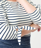 Unique Vintage Plus Size Navy & White Stripe Gracie Top - Unique Vintage - Womens, TOPS, KNIT TOPS