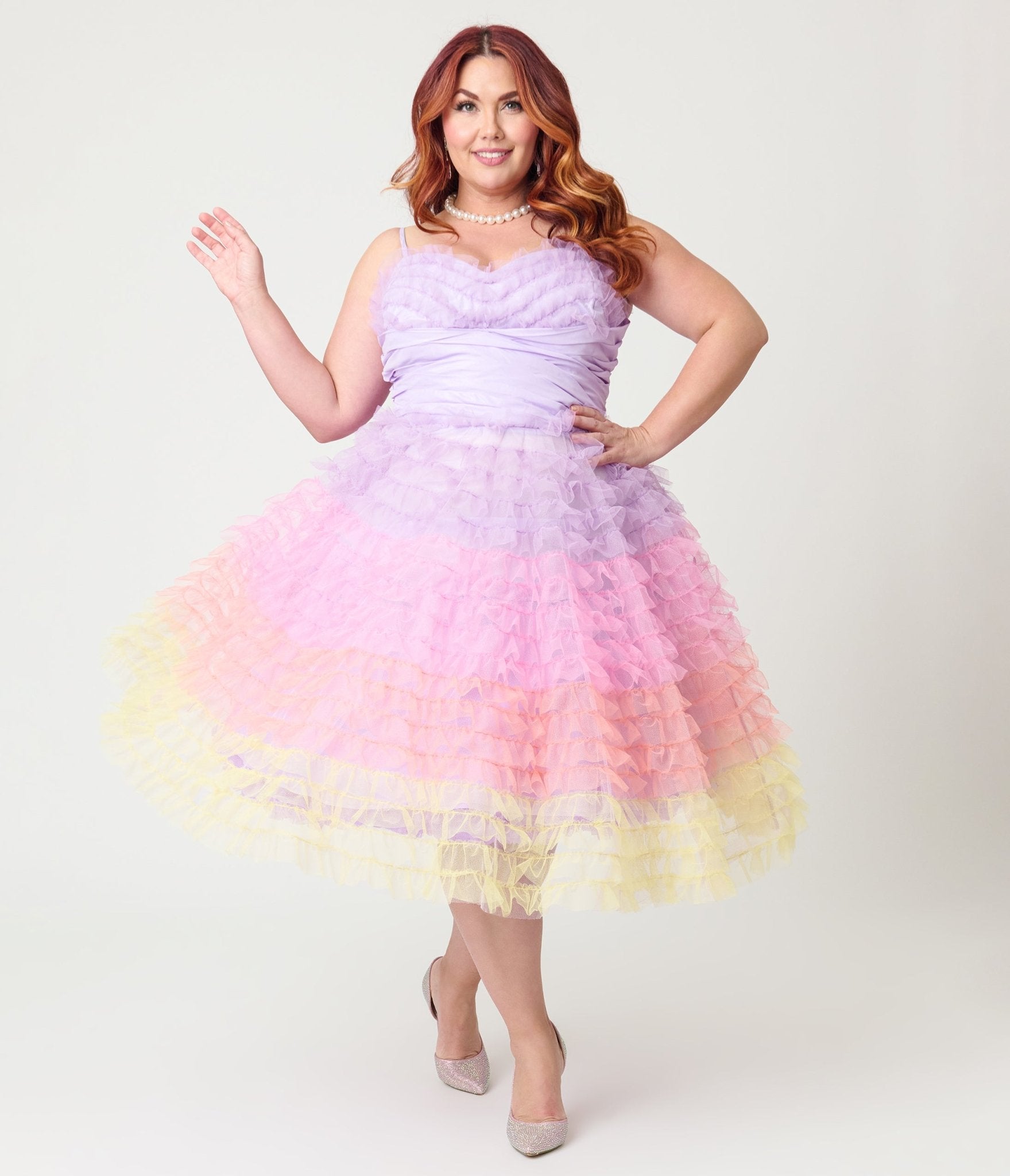 Unique Vintage Plus Size Ombre Sunset Cupcake Swing Dress - Unique Vintage - Womens, DRESSES, PROM AND SPECIAL OCCASION