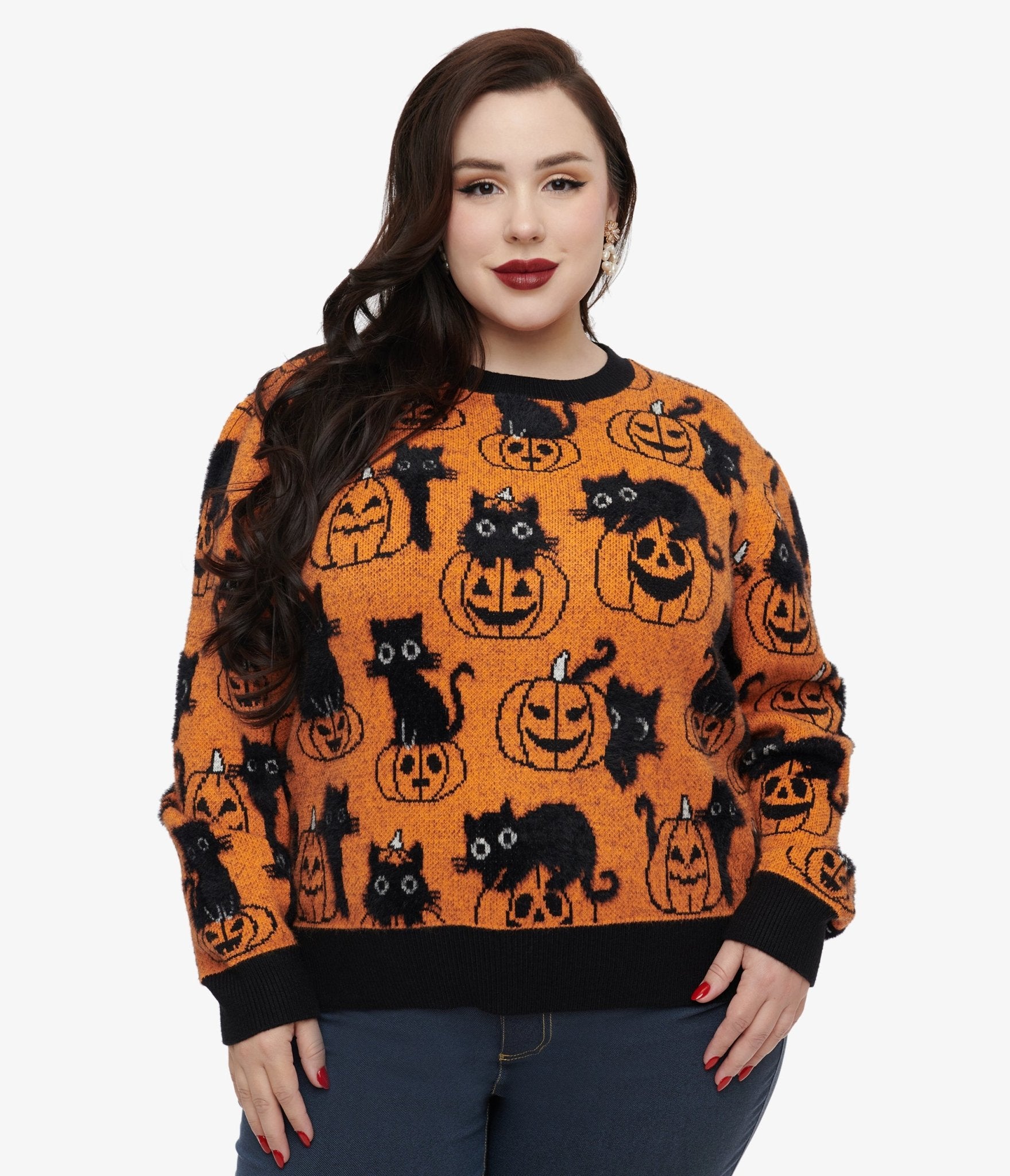 Plus size cat sweater cheap