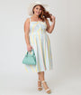 Unique Vintage Plus Size Pastel Stripe Piper Swing Dress