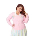 Unique Vintage Plus Size Pink Chick Embroidered Cardigan - Unique Vintage - Womens, TOPS, SWEATERS