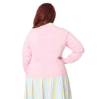 Unique Vintage Plus Size Pink Chick Embroidered Cardigan - Unique Vintage - Womens, TOPS, SWEATERS