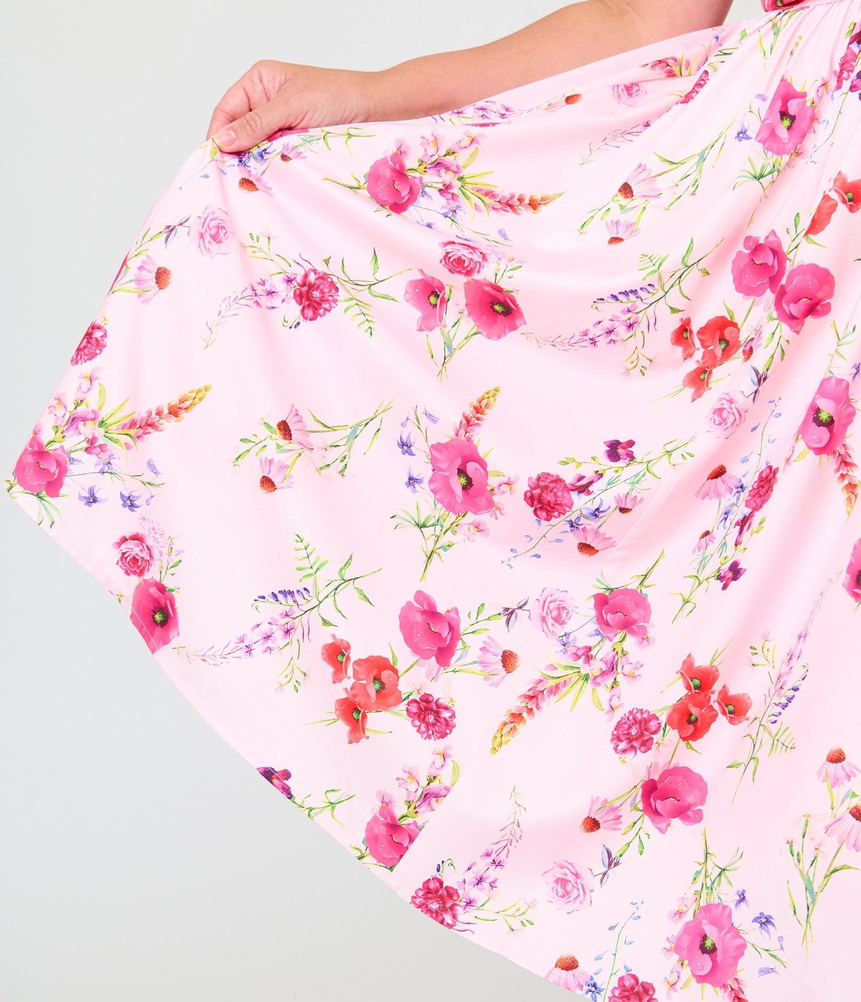Unique Vintage Plus Size Pink Floral Button Front Swing Dress - Unique Vintage - Womens, DRESSES, SWING