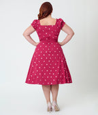 Unique Vintage Plus Size Pink Heart Ohara Swing Dress - Unique Vintage - Womens, DRESSES, SWING