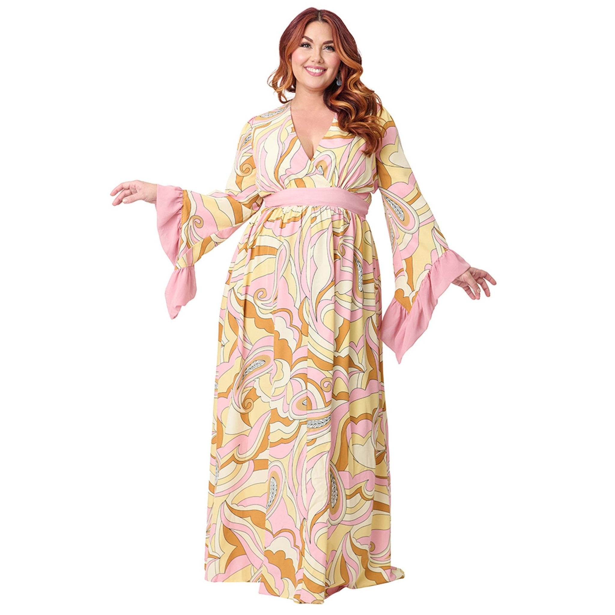 Unique Vintage Plus Size Pink Paisley Maxi Dress - Unique Vintage - Womens, DRESSES, MAXI