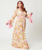 Unique Vintage Plus Size Pink Paisley Maxi Dress - Unique Vintage - Womens, DRESSES, MAXI