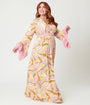 Unique Vintage Plus Size Pink Paisley Maxi Dress