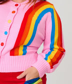 Unique Vintage Plus Size Pink Rainbow Cropped Cardigan - Unique Vintage - Womens, TOPS, SWEATERS