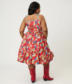Unique Vintage Plus Size Pinup Cowgirl Print Sleeveless Swing Dress - Unique Vintage - Womens, DRESSES, SWING