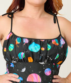 Unique Vintage Plus Size Planets Print Sleeveless Cotton Swing Dress - Unique Vintage - Womens, DRESSES, SWING