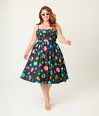 Unique Vintage Plus Size Planets Print Sleeveless Cotton Swing Dress - Unique Vintage - Womens, DRESSES, SWING