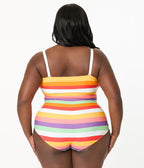 Unique Vintage Plus Size Pride Stripe Barbara One Piece Swimsuit - Unique Vintage - Womens, SWIM, 1 PC