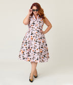 Unique Vintage Plus Size Purple Pin - Up Witch Cotton Shirt Dress - Unique Vintage - Womens, DRESSES, SWING