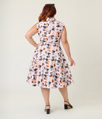 Unique Vintage Plus Size Purple Pin - Up Witch Cotton Shirt Dress - Unique Vintage - Womens, DRESSES, SWING