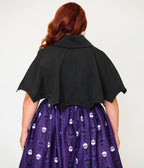 Unique Vintage Plus Size Purple Skull Print & Capelet Shirley Swing Dress - Unique Vintage - Womens, DRESSES, SWING
