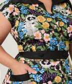 Unique Vintage Plus Size Raccoon Floral Print Hedda Swing Dress - Unique Vintage - Womens, DRESSES, SWING