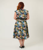 Unique Vintage Plus Size Raccoon Floral Print Hedda Swing Dress - Unique Vintage - Womens, DRESSES, SWING