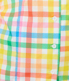 Unique Vintage Plus Size Rainbow Gingham Notched Collar Cotton Blouse - Unique Vintage - Womens, TOPS, WOVEN TOPS