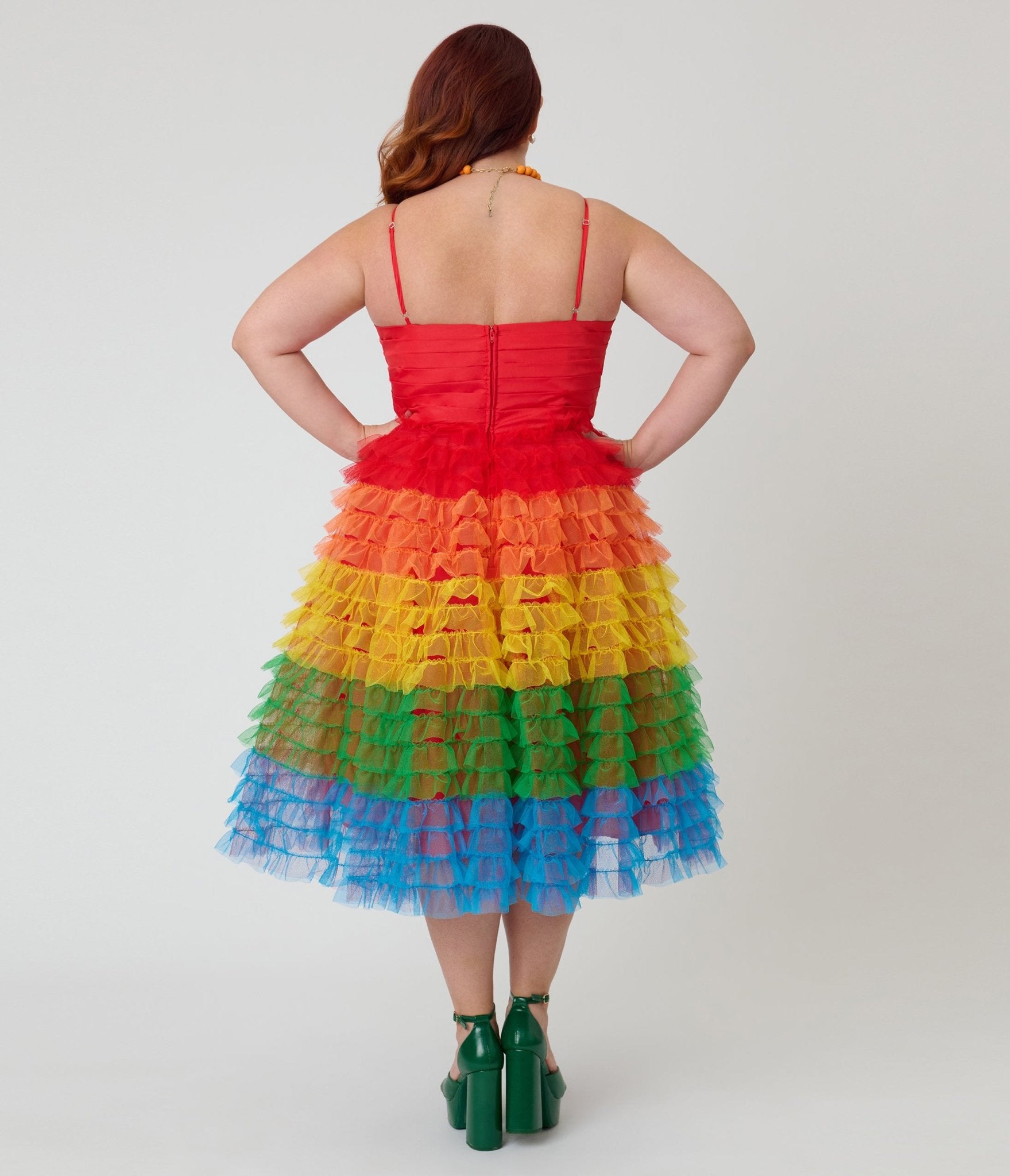 Unique Vintage Plus Size Rainbow Ombre Tulle Cupcake Swing Dress Unique Vintage Plus Size Rainbow Ombre Tulle Cupcake Swing Dress