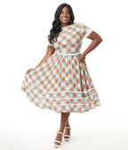 Unique Vintage Plus Size Rainbow Plaid Swing Dress - Unique Vintage - Womens, DRESSES, SWING