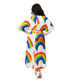 Unique Vintage Plus Size Rainbow Wrap Midi Dress - Unique Vintage - Womens, DRESSES, MIDI