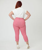 Unique Vintage Plus Size Red Gingham Rachelle Capri Pants - Unique Vintage - Womens, BOTTOMS, PANTS