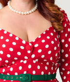 Unique Vintage Plus Size Red & White Dot Lamar Swing Dress - Unique Vintage - Womens, DRESSES, SWING