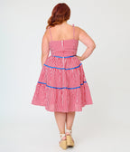 Unique Vintage Plus Size Red & White Striped Tiered Swing Dress - Unique Vintage - Womens, DRESSES, SWING