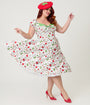 Unique Vintage Plus Size Retro Kitchen Print Swing Dress