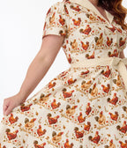 Unique Vintage Plus Size Rooster Print Cotton Shirt Dress - Unique Vintage - Womens, DRESSES, SWING